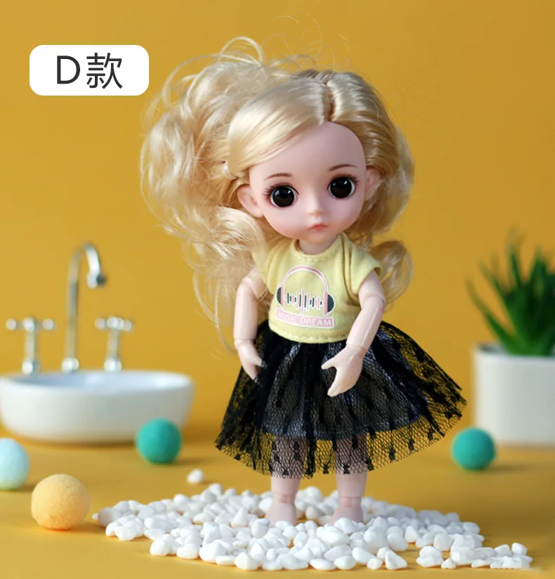Мини Мода Мульти-шарнир Bjd кукла игрушки для девочек Мульти-шарнир Кукла игрушка Моделирование 3D кукла подарок для детей мягкое тело - Цвет: nobox-doll-b