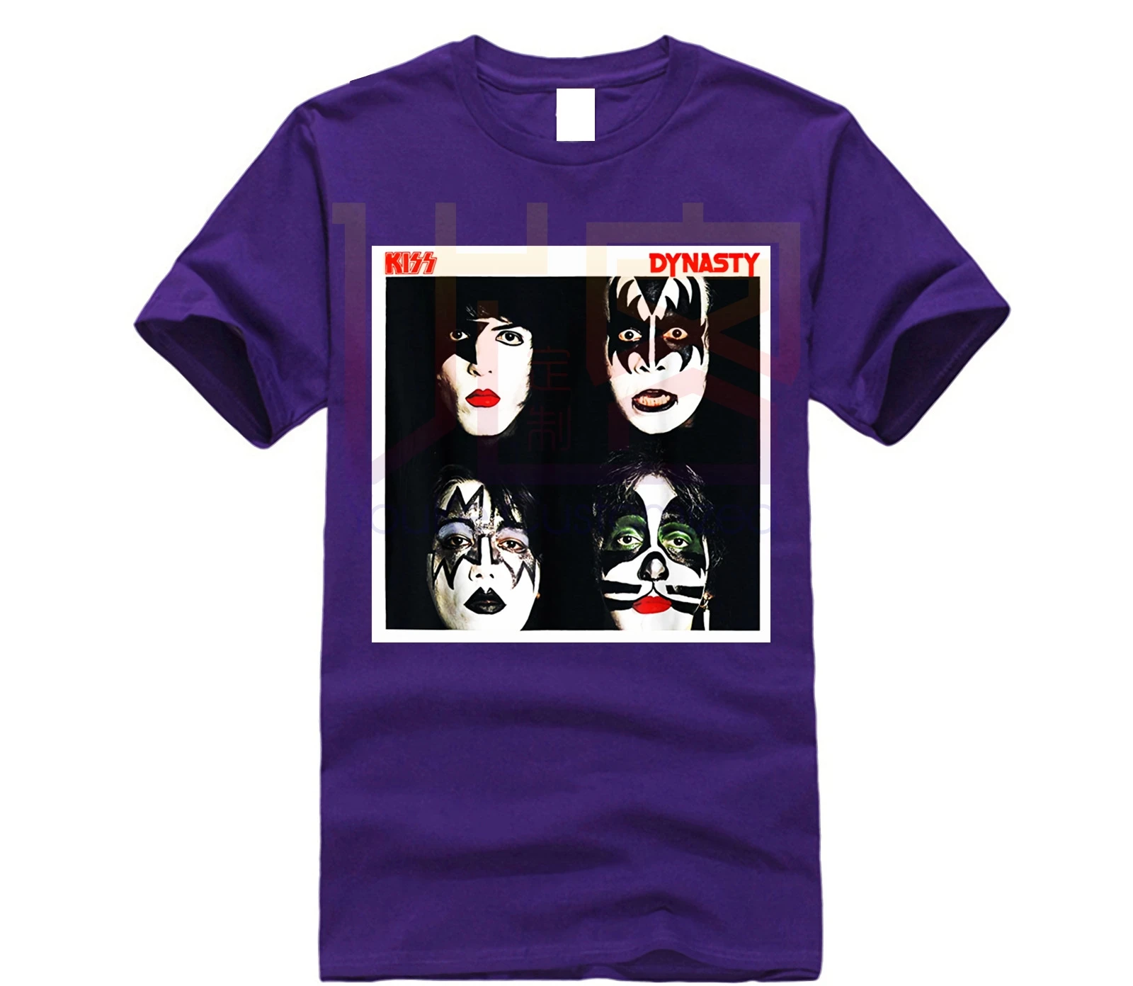 KISS 1979, футболка династии, мужские футболки, повседневный топ с коротким рукавом и круглым вырезом, хлопковые футболки, топы, Забавные футболки, хлопковые топы, футболка - Цвет: purple