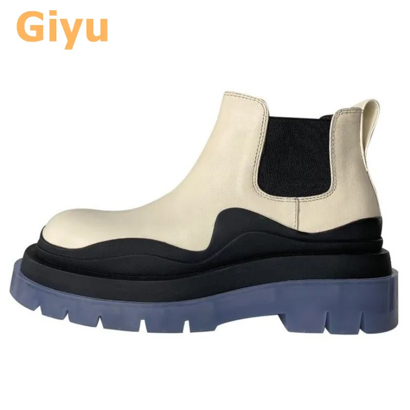 

2020 new autumn platform ankle boots British female mona same style Martin boots Chelsea smoke tube single boot Women's shoes