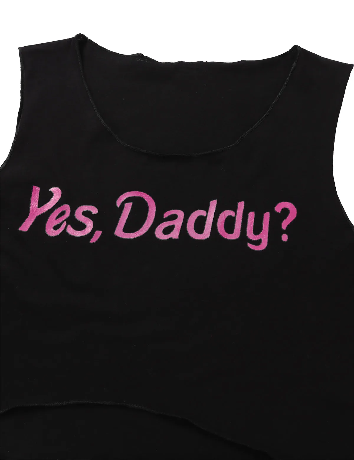 Забавный Yes Daddy хлопковый короткий топ с надписью и круглым вырезом, летний женский сексуальный топ без рукавов, женские топы, уличная одежда, Короткие топы