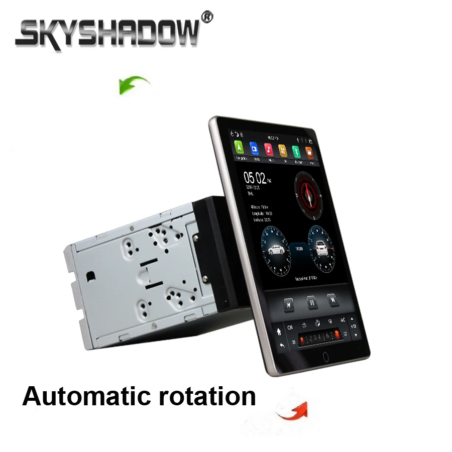 Автомобильный DVD плеер с автоматическим вращением Tesla Style PX6 9 7 дюйма Android 0 4 Гб + 32
