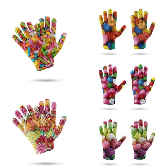 1 Pair Men Women Casual Candy Gloves Autumn Flexible Full Finger Mittens Male Female Knitted Magic Gloves Guantes Neutros
