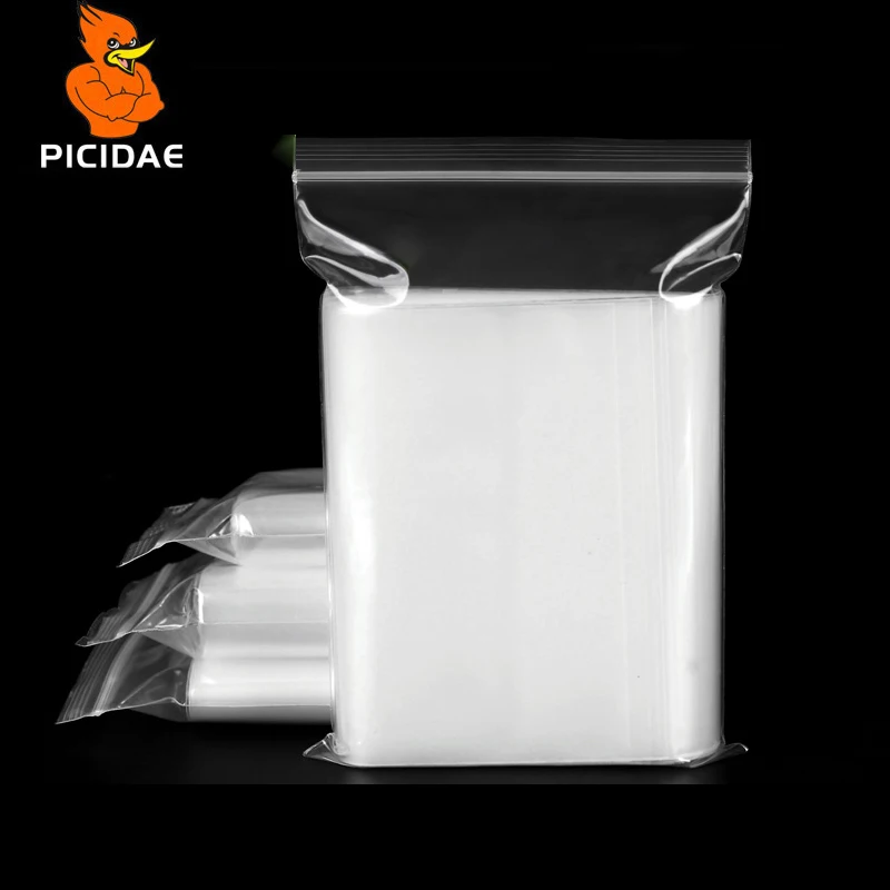 

0.2mm PE Clear Self Sealing Zip Lock bag/ Plastic Packaging Bags/White Transparent zipper reclosable packing bag