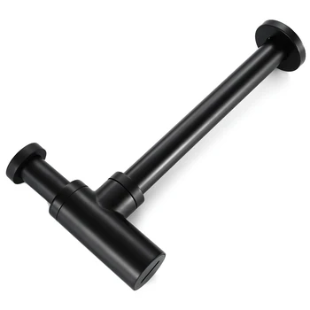 

Brass Traps Are Round and Simple and Extend the Tube to Prevent Bad Odors From Flowing Into the Bathroom (Matte Black)