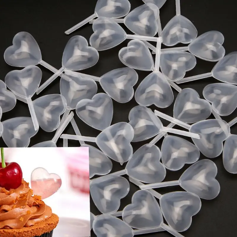 

50Pcs Heart Squeeze Dropper Plastic Pipettes Cupcake Injector Resin Jewelry Tool