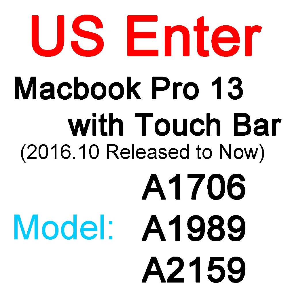 ТПУ Клавиатура чехол для Macbook Air 11 12 13 Pro 13 15 retina тонкая Сенсорная панель матовый прозрачный чехол - Цвет: US Pro 13 Touch Bar