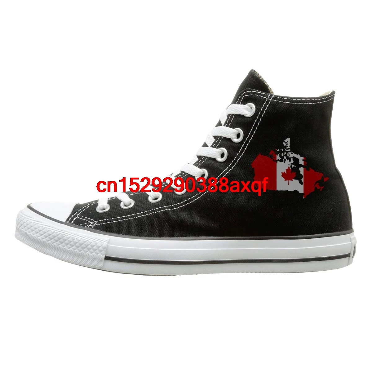 

Canvas Shoes Canadian Map With Canada Flag Fashion High-Top Lace Ups Sport Sneakers For Unisex