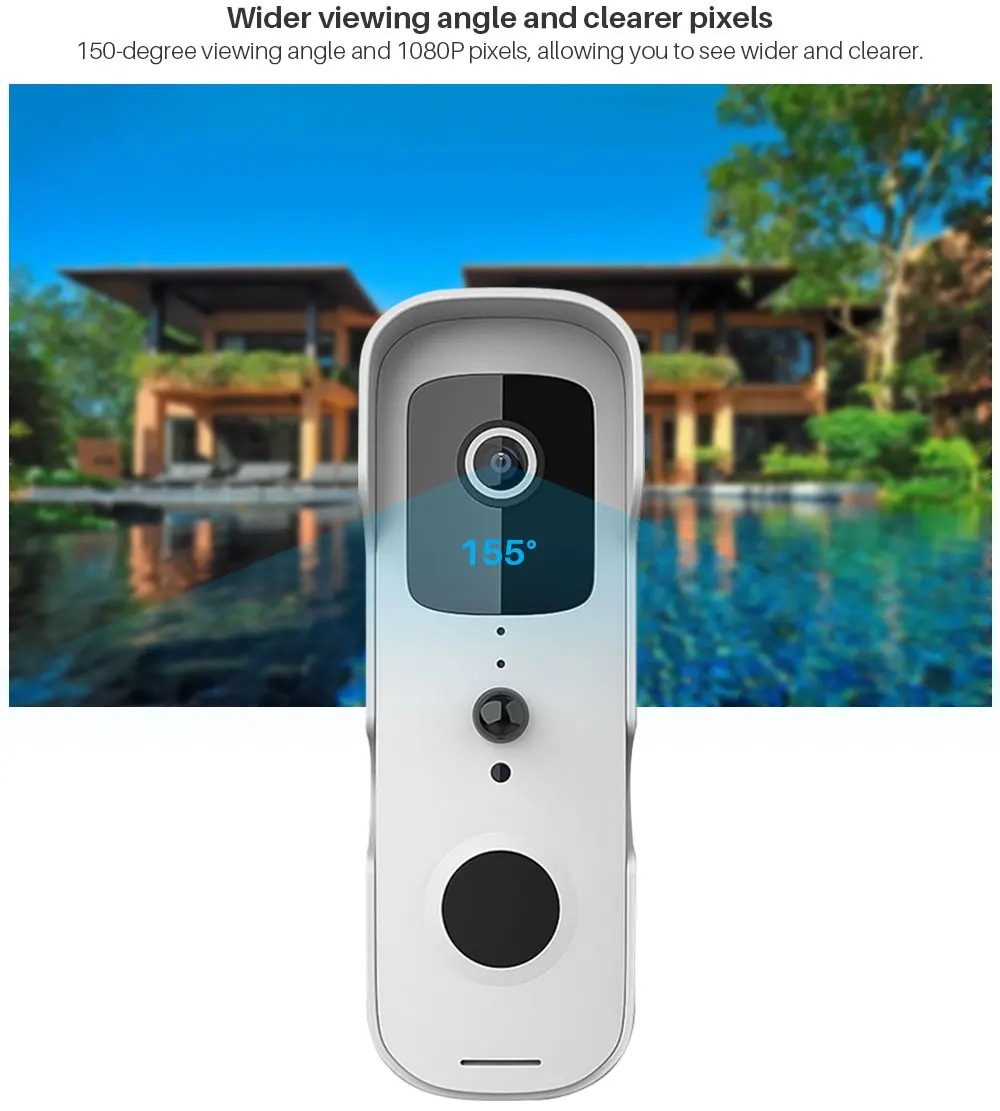 video intercom 1080P Video Doorbell Camera Tuya Smart WiFi Video Doorbell  IP Camera Two-Way Audio Support Alexa Google Home Intercom Door Bell micron touch screen video intercom