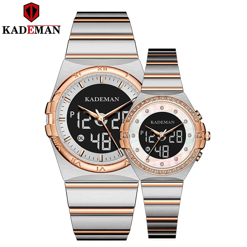 KADEMAN Luxury Brand Watches Lovers Gifts Men Women LED Digital Chronograph Wrist Waterproof Fashion Business Casual Clocks
