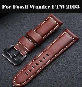 

Watchband Soft Calf Genuine Leather Watch Strap 18mm 20mm 22mm 24mm Watch Band Wristband For Fossil Wander FTW2103