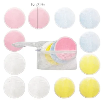 

5pcs Reusable Makeup Remover Cotton Soft Washable Bamboo Fiber Facial Cleaning Pads with Storage Bag Skin Care Nursing Cloth