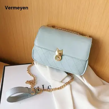 

2020 Should Bag Women Pu Handbags Black New Fashion Small Square Bag Crossbar Chain Female Bag For Phone Fashinon