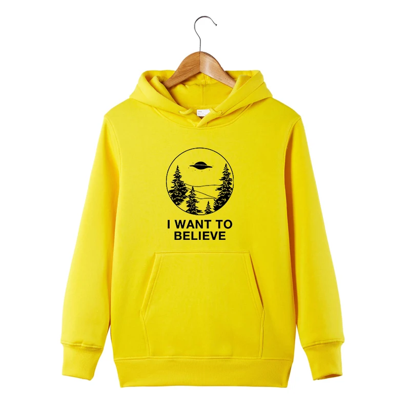 

2018 New Arrival Alien I Want To Believe Hoodie Funny Alien pullover Hoodie sweatershirt Unisex Cool Sweatershirt