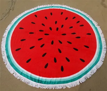 

Small Rugs Fruit Beach Towel Round Bath Towels Living Room Printed Microfiber Boho Beach Towels Shawl Yoga Mat Home Decorative