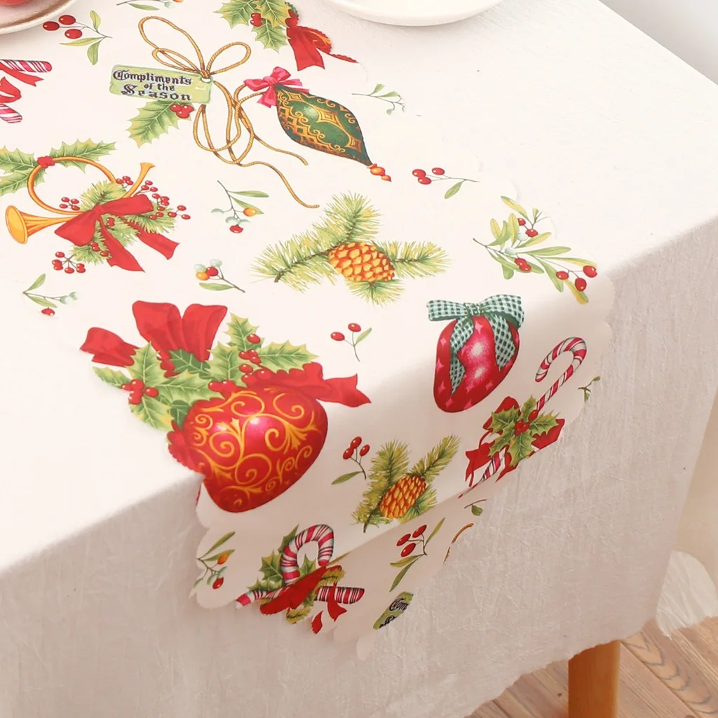 Christmas Holiday Dining Table Runner Christmas Wedding Champagne Table Runners Dining Room Restaurant Table Xmas Decoration 4 - Цвет: D