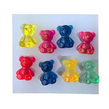 

8pcs Lovely Bears Shape Silicone mould for Handmade bracelet manual Ring PU epoxy UV doming resin adhesive jewelry diy