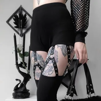 

New Punk Hollow Out Slim Women Rivets Pencil Pants Legging