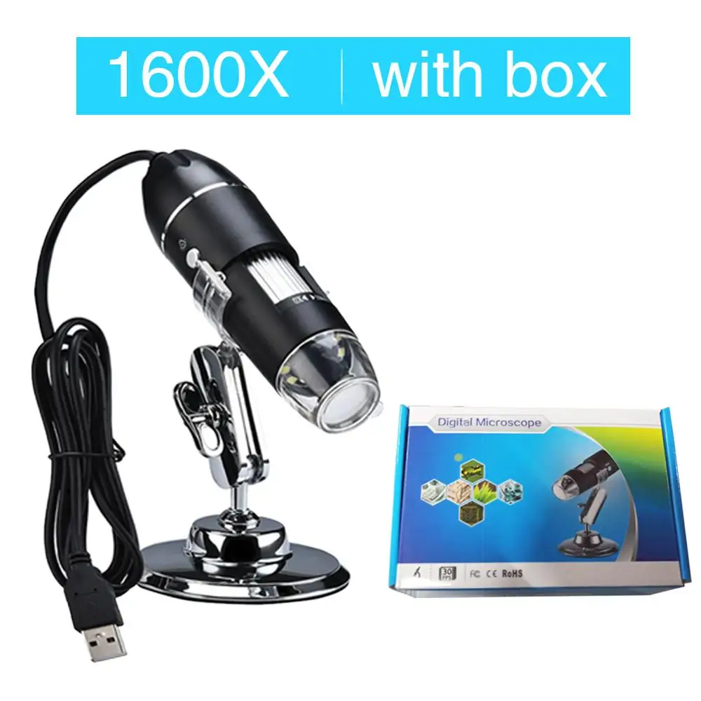 Цифровой электронный микроскоп 1600X HD Ручной Лупа USB с поддержкой WIN XP/7/MAC/VISTA