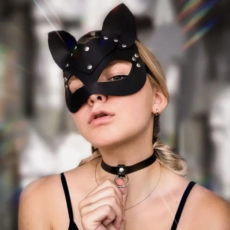 Женская сексуальная маска половина глаза Косплей лицо кошка кожаная маска косплей маска маскарадный мяч карнавальные Необычные маски