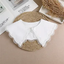 Korean Style Doll Hollow Embroidery Fake Collar Shawl Collar Detachable Shirt Collar False Collar Blouse Top Clothes Accessories