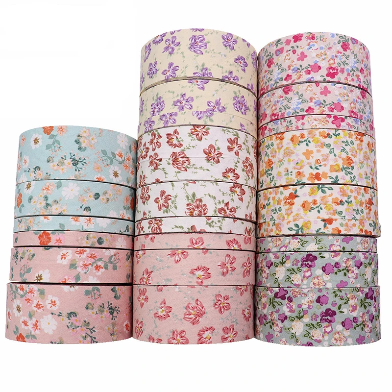 2Yards Flowers Grosgrain Ribbon DIY Hair Bow Crafts Sewing Fabric Gift Wrapping Material Pet Rope Accessories Wedding Decoration ribbon decoration grosgrain ribbon ribbon supplies sewing ribbon wrapping ribbon