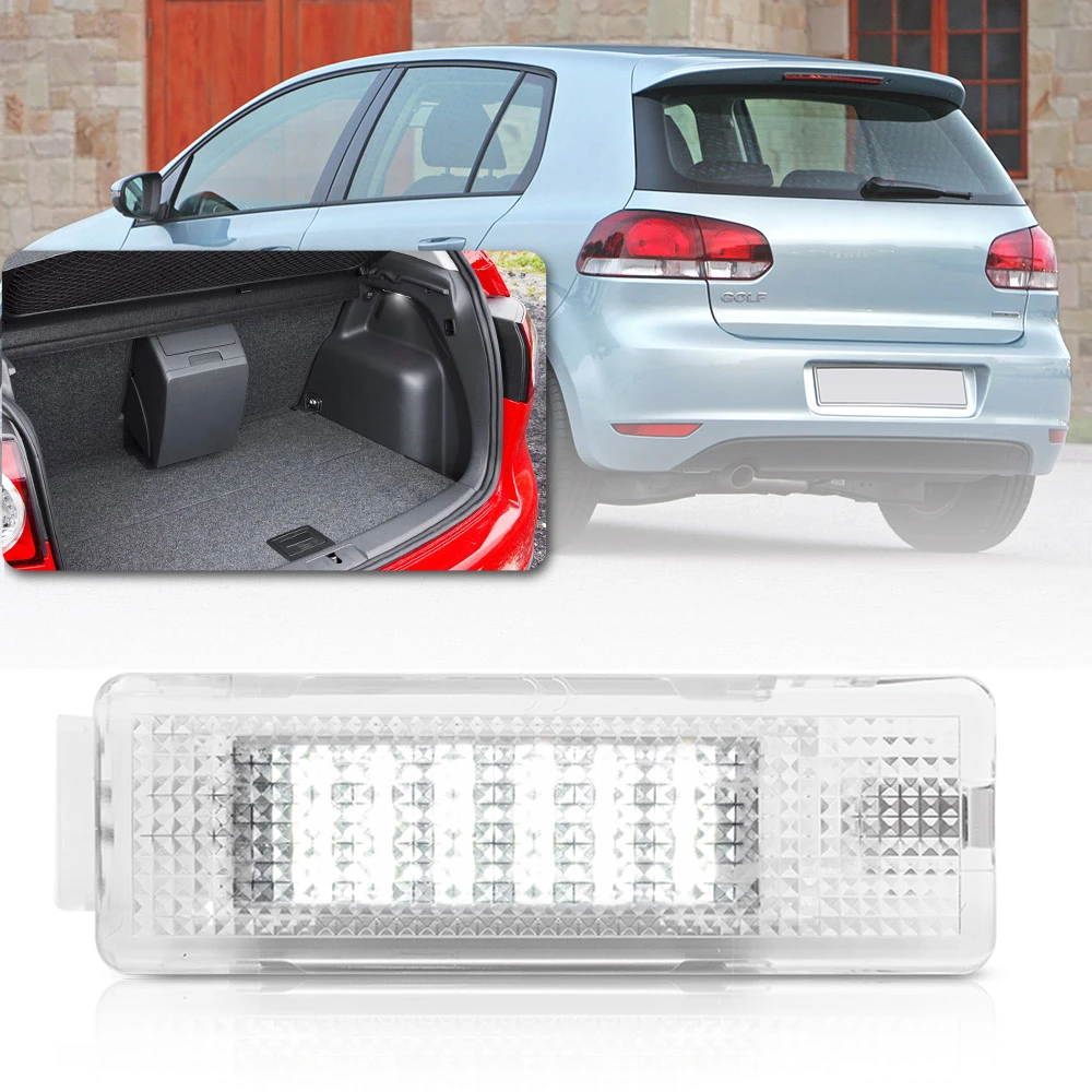 1x White Led Interior Boot Trunk Luggage Compartment Light For Vw Golf