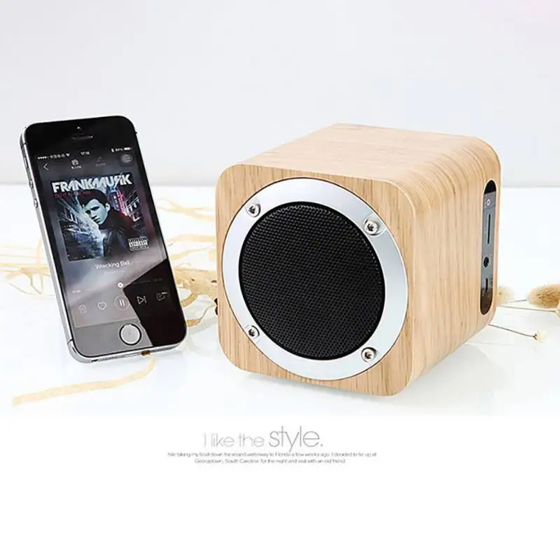 

New Wooden Bluetooth Speaker Wireless Charging Loudspeaker Environmental Craft Gift V4.0 Speakers for Smartphone PC Computer 5W