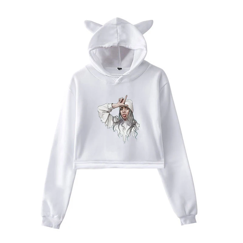 Новинка Billie Eilish женские толстовки с капюшоном; сезон осень пуловер с длинными рукавами милые женские свитшоты Прямая поставка Kleding Vrouwen Harajuku топы - Цвет: Kawaii Hoodie 18