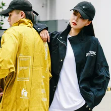 Тренд Ins, тренд, простой принт, тренировочная Летающая куртка, Тренч, осенняя мода, однотонный топ в гонконгском стиле, художественный уличный Тренч