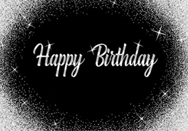 

Birthday Party Banner Photography Backdrop Silver Black Sparkly Glitter Dessert Table Decor Backdrop Photocall Studio Photoshoot