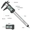 Calibrador Digital 6 pulgadas calibrador Vernier electrónico 100mm calibrador micrómetro herramienta de medir Digital, regla 150mm 0,1mm ► Foto 2/6