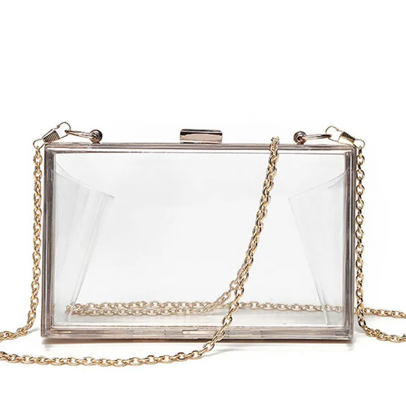 Transparent Acrylic Bags Clear Clutch Purses Box Women Shoulder Day Clutches Wedding Party Evening Handbags |