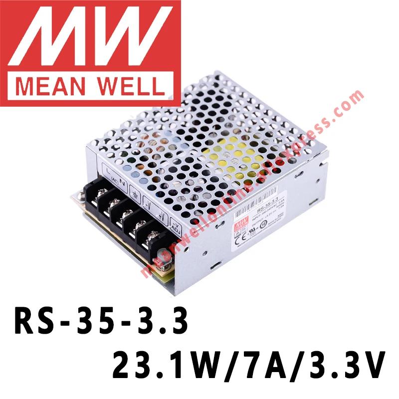 Mean Well RS-35-3.3 23 1 W/7A/3 3 V DC одиночный выход импульсный источник питания