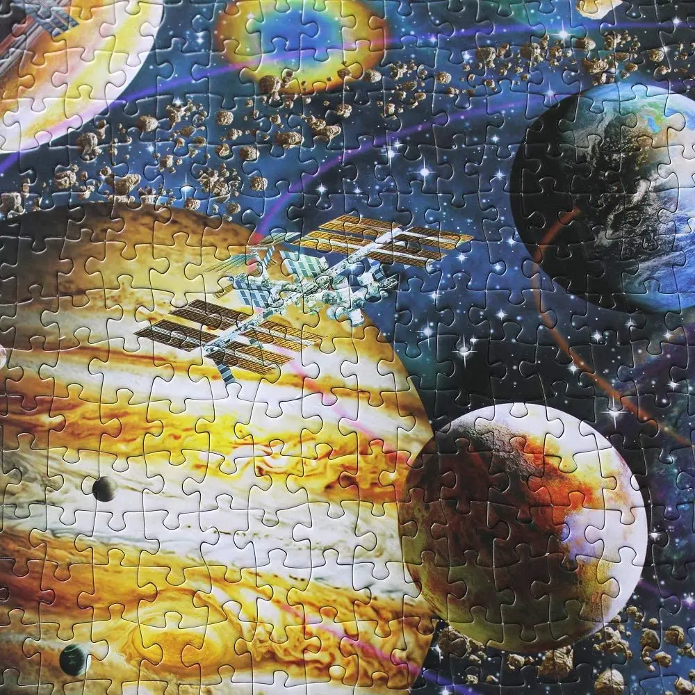 Peças para Adultos Planetas e Astronauta Espaço Puzzle Sistema Solar Jigsaw 1000 4 Quebra-cab.