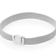 925 пробы Серебряный Pan браслет из плетеной сетки Серебряный браслет для браслетов reflexions подходит для женщин из бисера Шарм Европа Diy ювелирные изделия