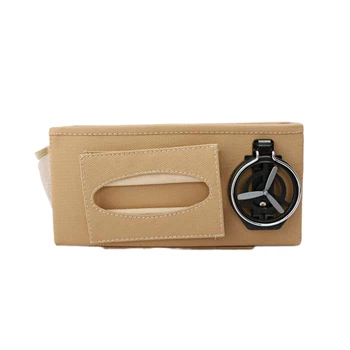

Adjustable Sundries Car Seat Back Multifunctional Large Capacity Organizer Storage Pouch Drink Cup Holder Tissue Box PU Leather