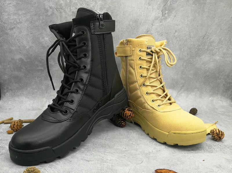 Мужские военные ботинки высокого качества; Мужские ботинки в военном стиле; армейские боевые ботинки; износостойкая Мужская обувь; Рабочая обувь