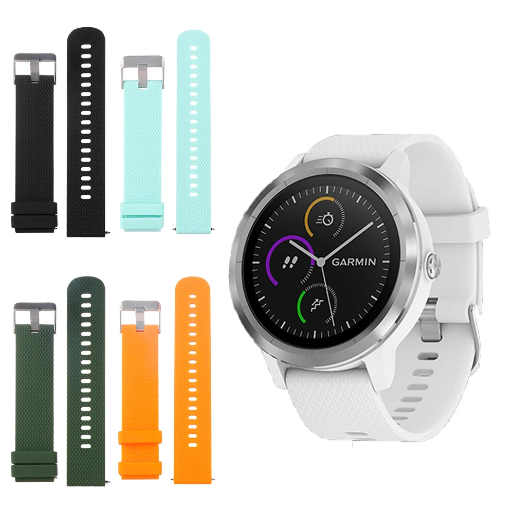 Классические сменные браслеты для Garmin Vivoactive 3 / Vivomove HR 20 мм силиконовый ремешок
