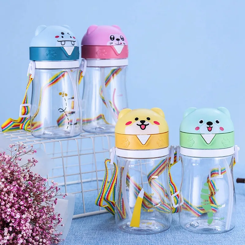 

Newborns Cute 520ml Cartoon Cup Infant Learning To Drink Cup Strap Children Cups Kettle Baby Straw Cups