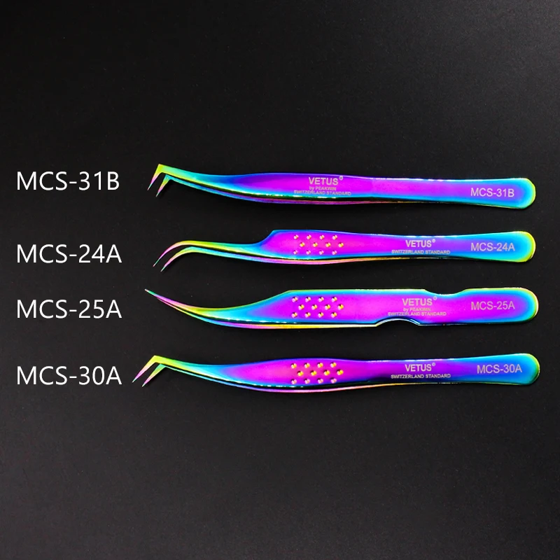 Vetus Original MCS Series New Style Premium Eyelashes Tweezers Ultra Fine Tip Improve for 3D 6D Lashes Extensions