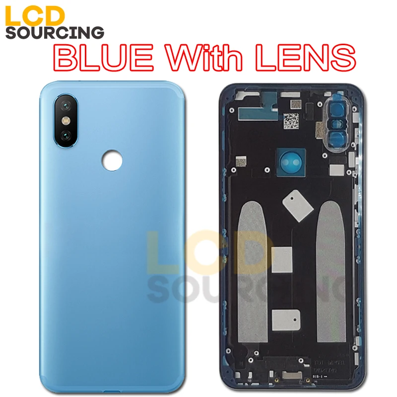 5,9" Оригинальная крышка батареи для XIAOMI A2 Задняя стеклянная крышка корпуса батареи Замена+ объектив камеры для XIAOMI 6X задняя крышка чехол