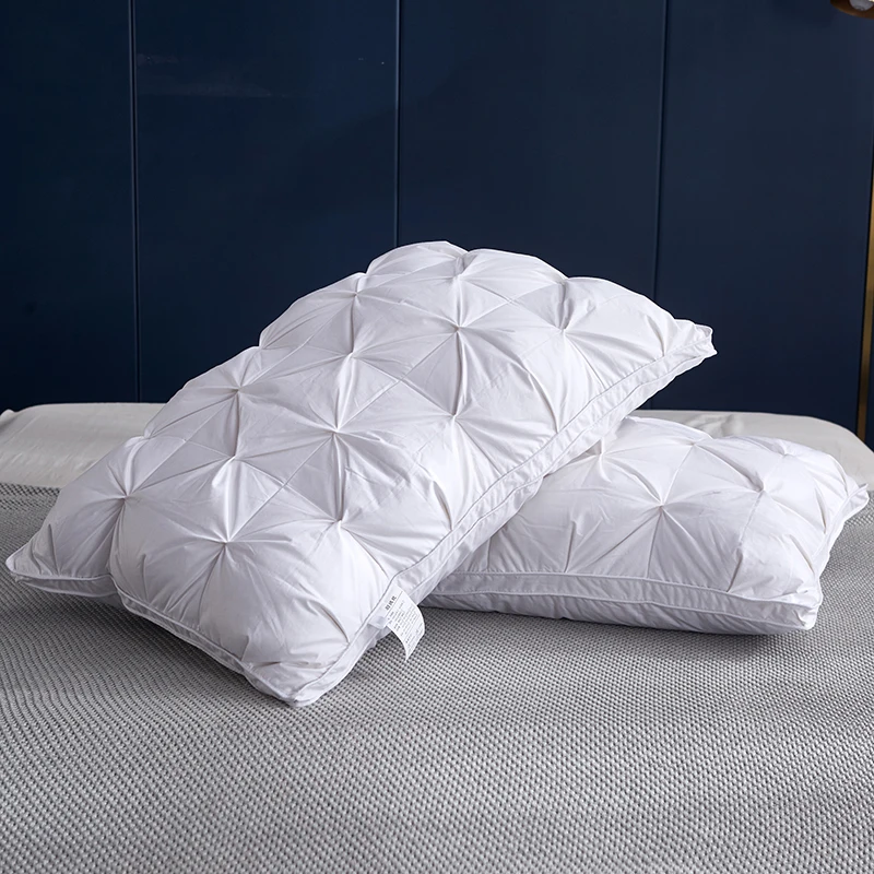 

Soft Four seasons White Goose Feather Down Pillow Sleep Pillow Pillows for Sleeping Cervical Oreiller Pour Le Lit Poduszkap