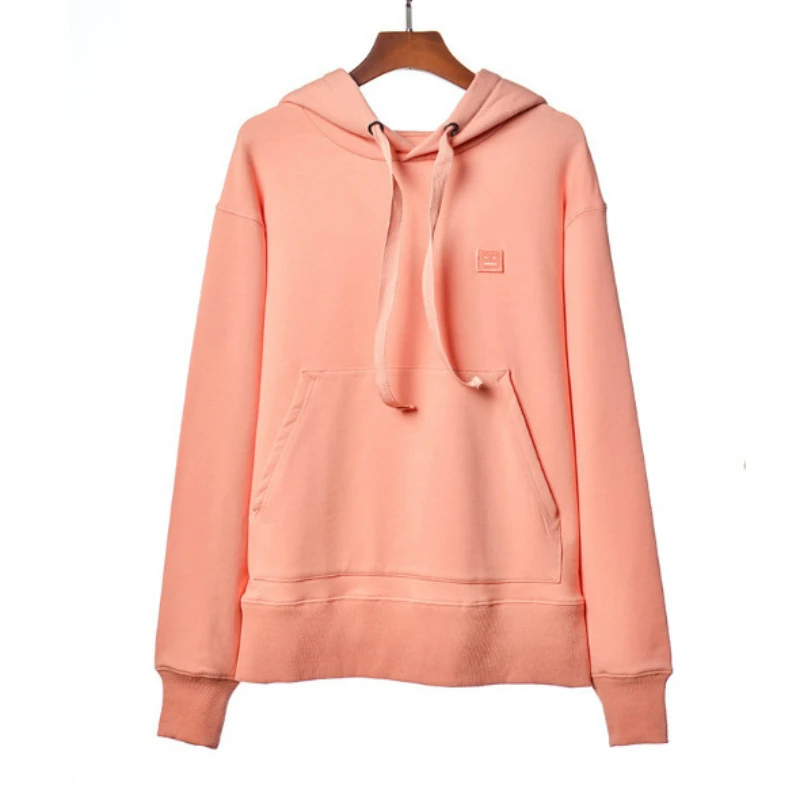 Woman Hoodie Casual Loose Hoodie Plus Velvet Pullover Lady Solid Color Sweatshirt