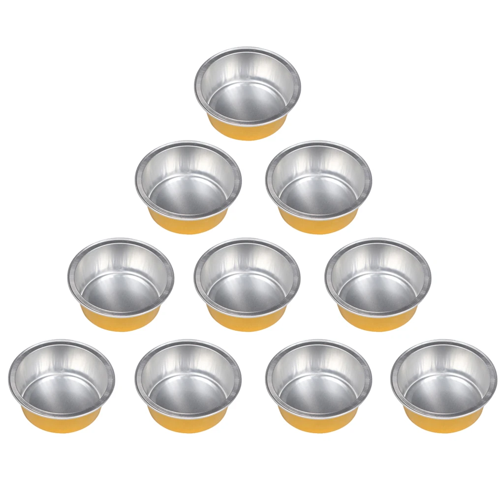 Aluminum Foil Melting Wax Bowl(10 Pieces) Waxing Body Hair Removal Bean Small Bowl - Round Shape