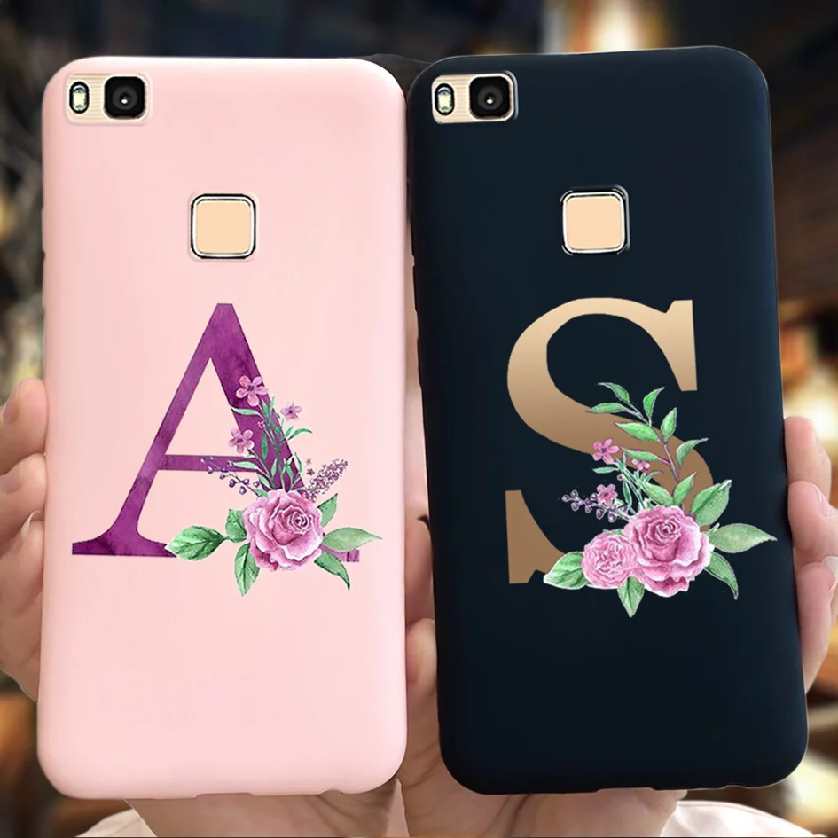 For Huawei P9 Lite Case 2016 Luxury Letter Alphabet Flower Matte Soft Phone Cover VNS-L21 P9Lite G9Lite Funda | Мобильные телефоны
