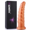 Hismith Golden Dragon Tail 10.08 Inch Silicone Dildo, Suction Cup Dildo for Women and Men Realistic Dildo Sex Toy 1