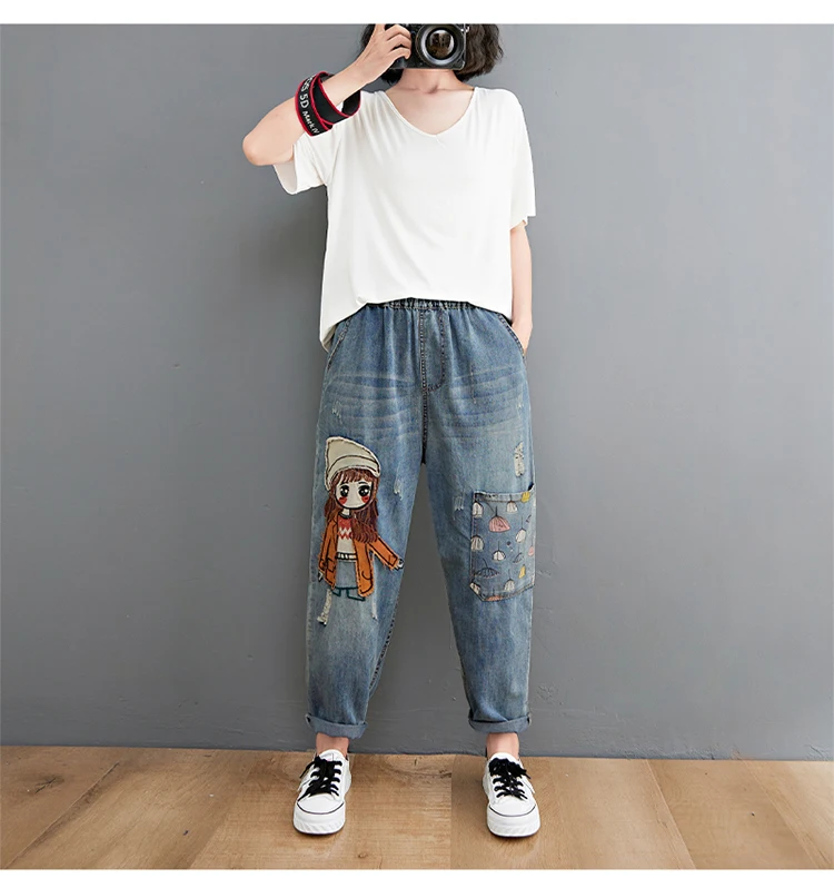 Embroidery Denim Pants For Women 14