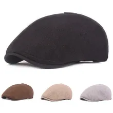 Cool Handsome Beret Unisex Caps Outdoor Sun Breathable Bone Brim Hats Womens Mens Herringbone Solid Flat Berets Cap Ha#p7