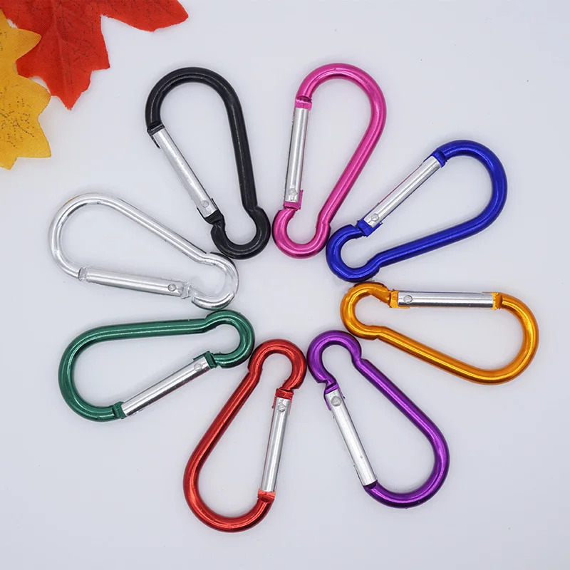 

10 pcs/Lot Aluminum Carabiner Keychain Outdoor Sports Equipment Camping HIking Mountain Snap Clip Lock Buckle Hook