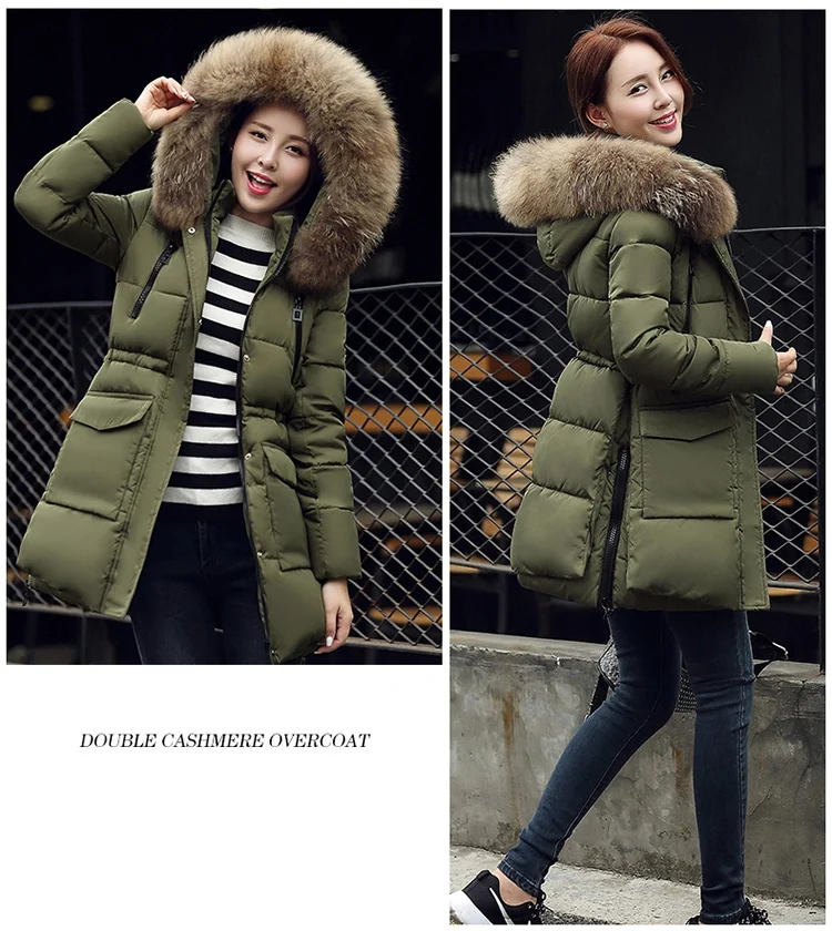Women Winter Warm Jacket Plus Size 3XL Streetwear Cotton Padded Coat Female Army Green Long Parkas Jaqueta Feminina